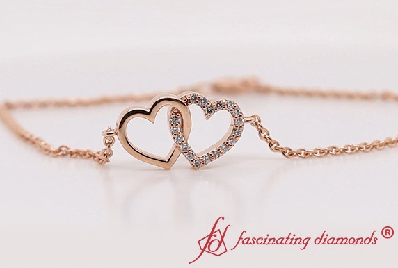 Heart Interlocked Diamond Bracelet