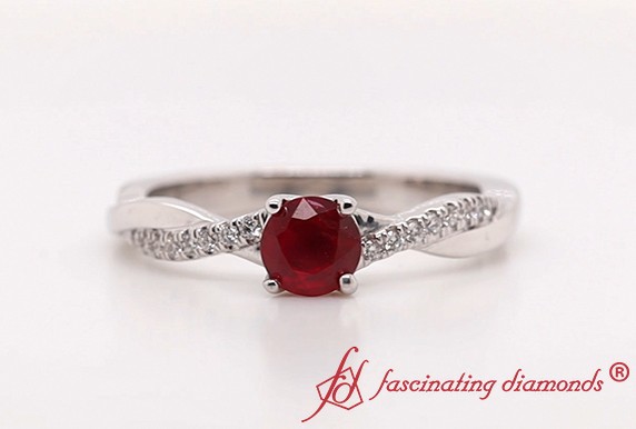 Petite Twisted Ruby Ring