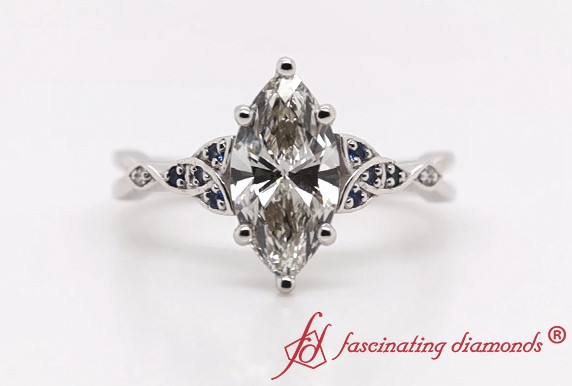 Split Marquise Lab Diamond Ring