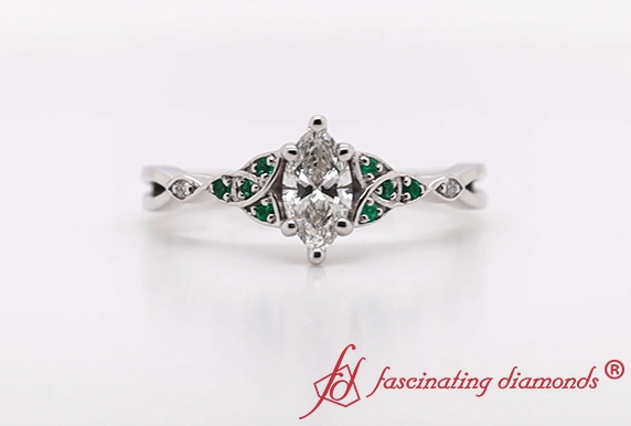 Celtic Knot Marquise Diamond Ring