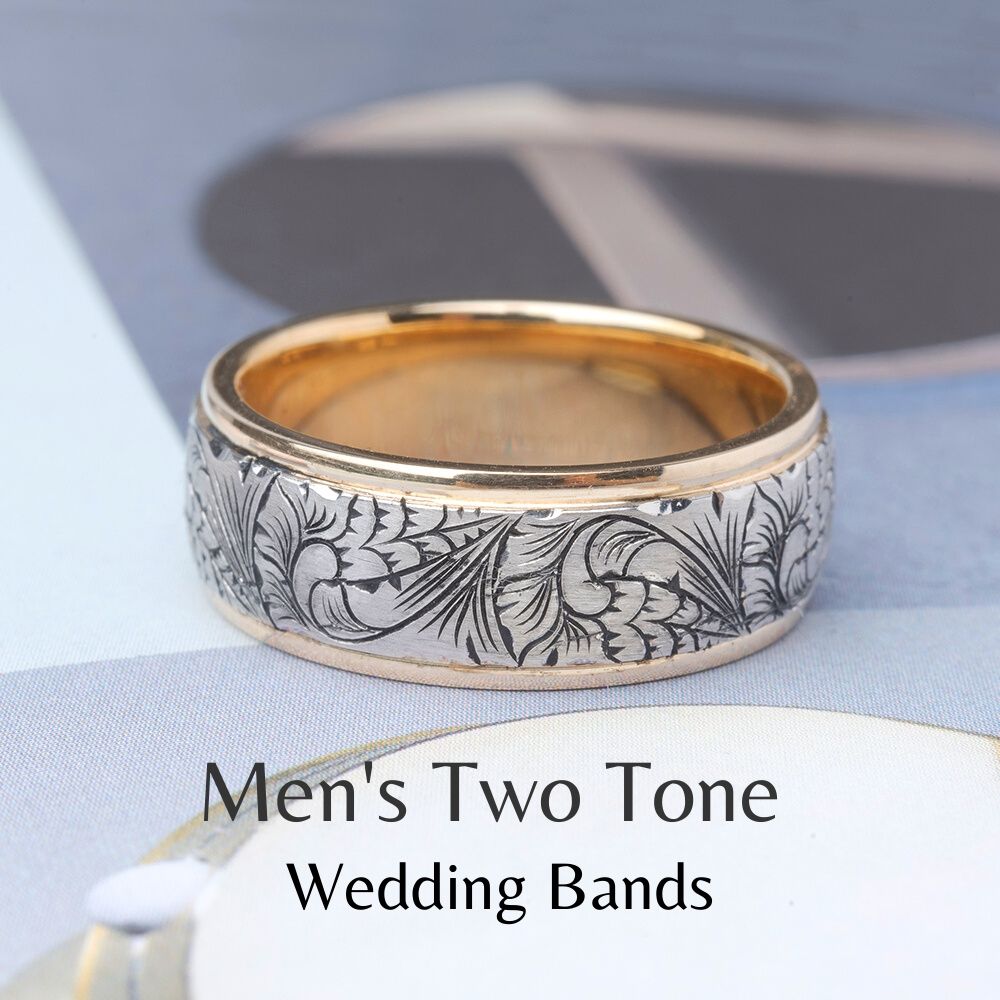 MENS Two Tone Wedding Bands