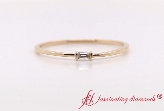 Tiny Baguette Stackable Ring