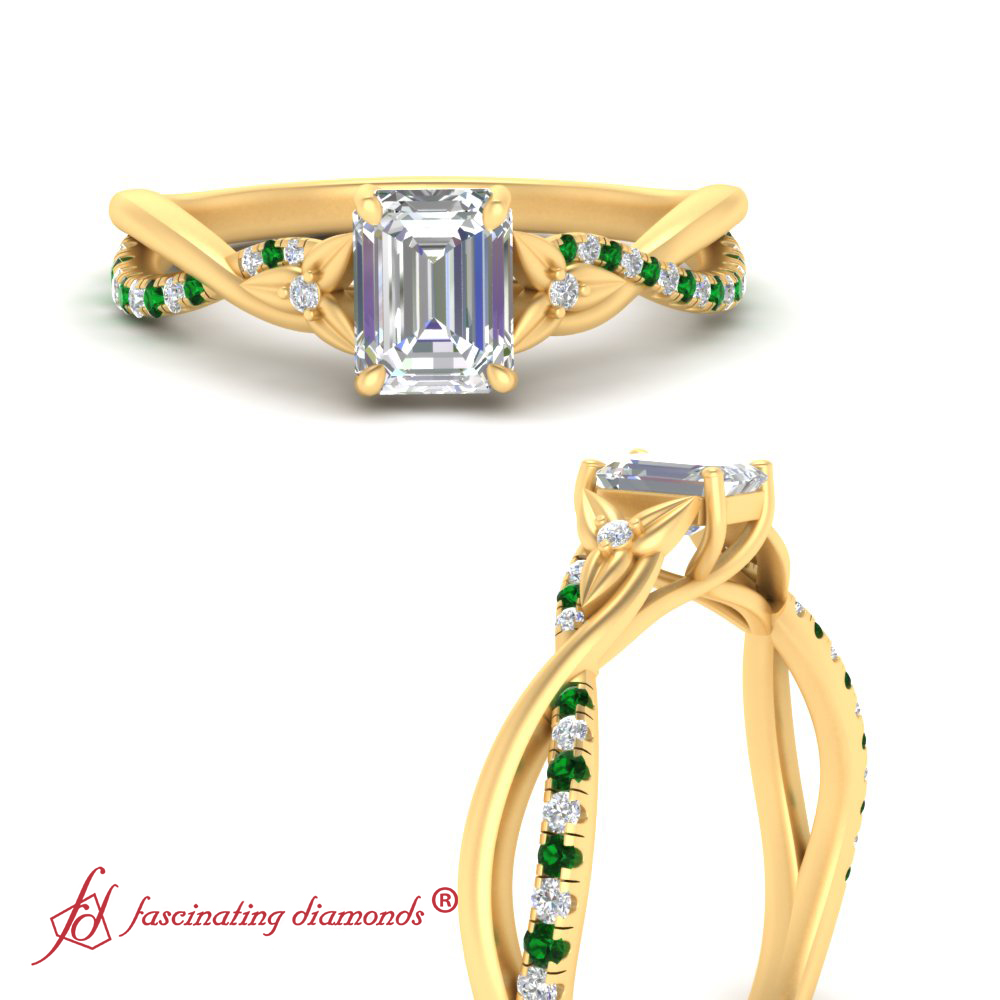 emerald cut 3 stone ring