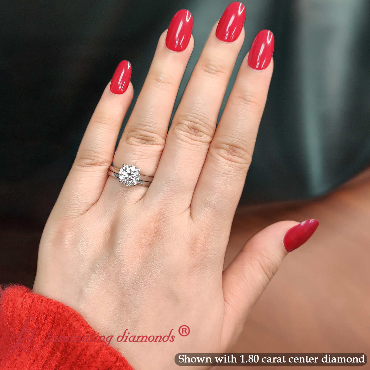 Round Shaped Hidden Halo Round Bridal Ring Set with Blue Sapphire in 14K White Gold