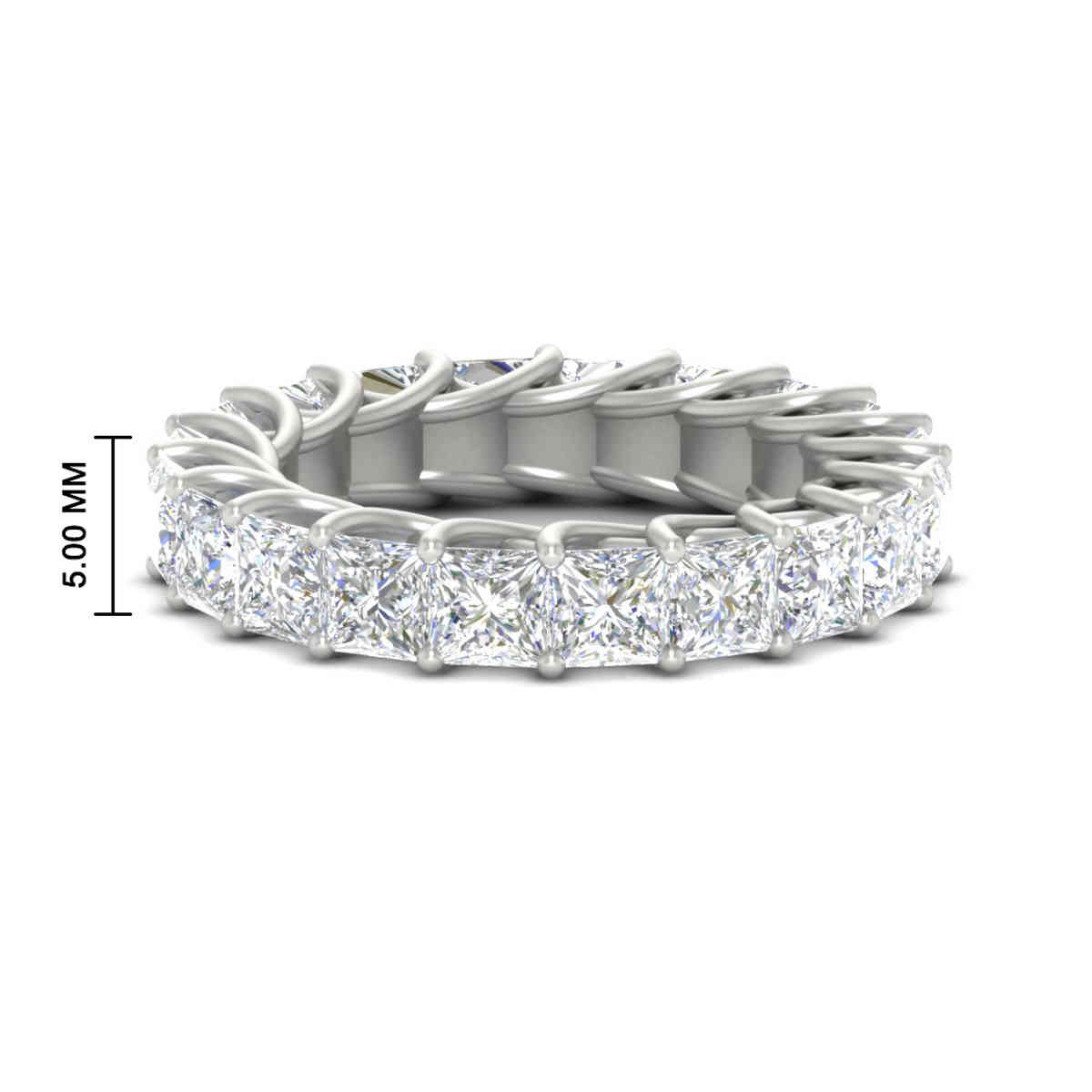 4 Carat Anniversary Band Princess Cut For Her with 14K White Gold White Diamond