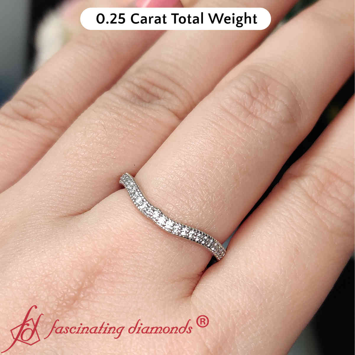 Pave Customer Wedding Ring with 14K White Gold White Diamond