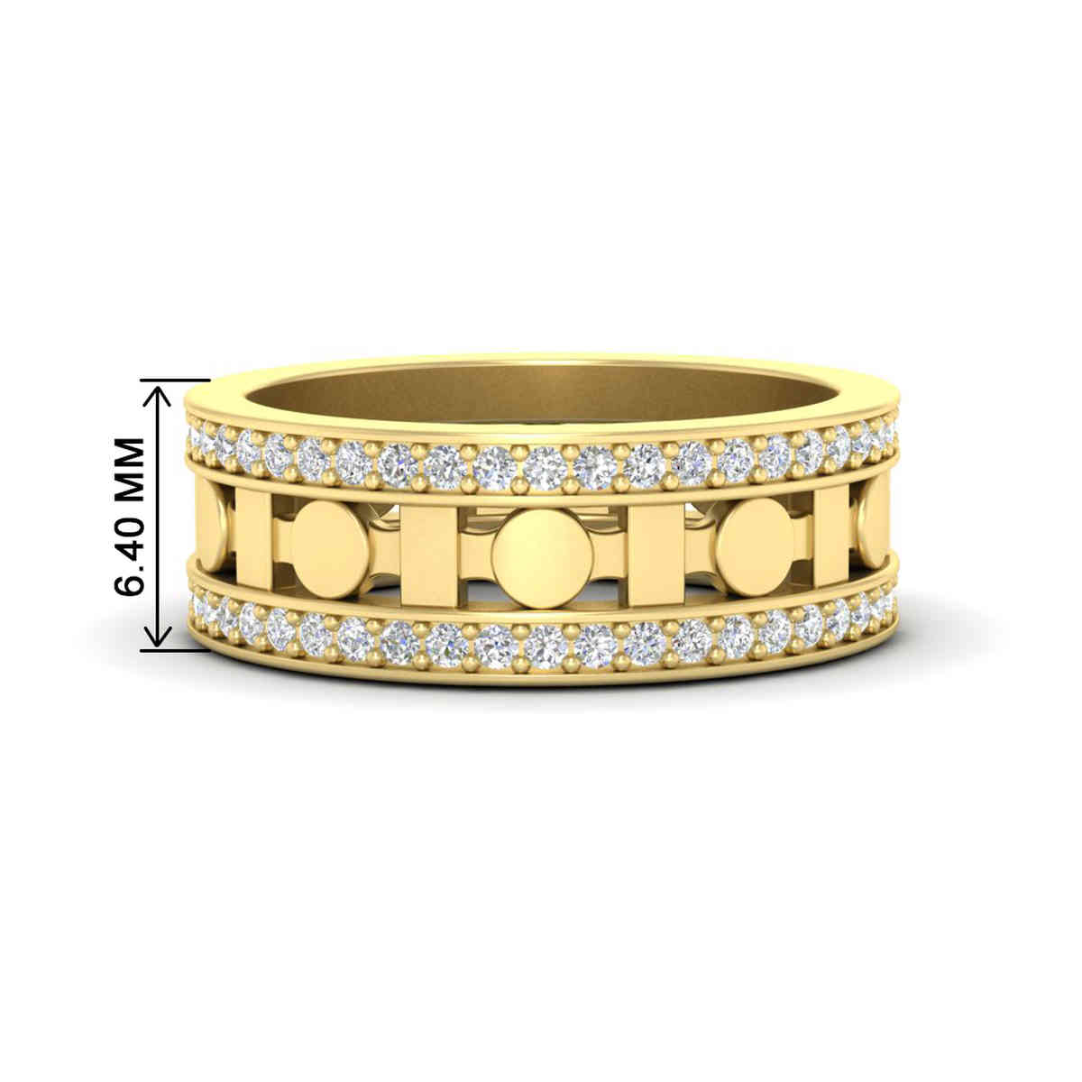 Belle Epoque Reel Gold Wedding Ring with 14K Yellow Gold White Diamond