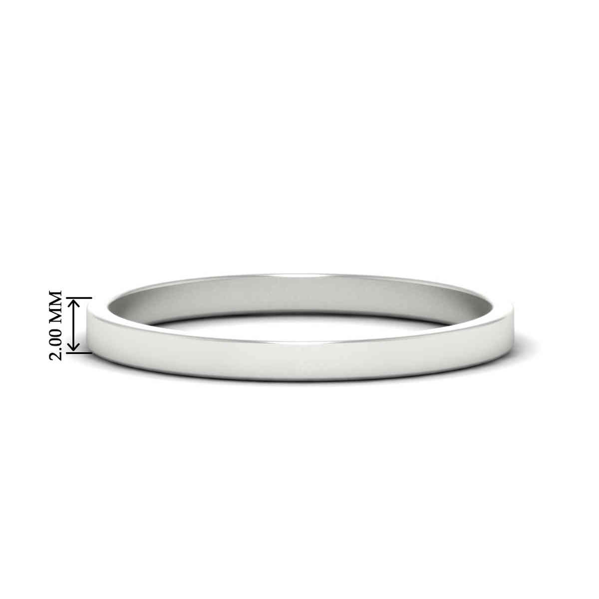 Classic Bold 2 MM Cigar Band with 14K White Gold undefined