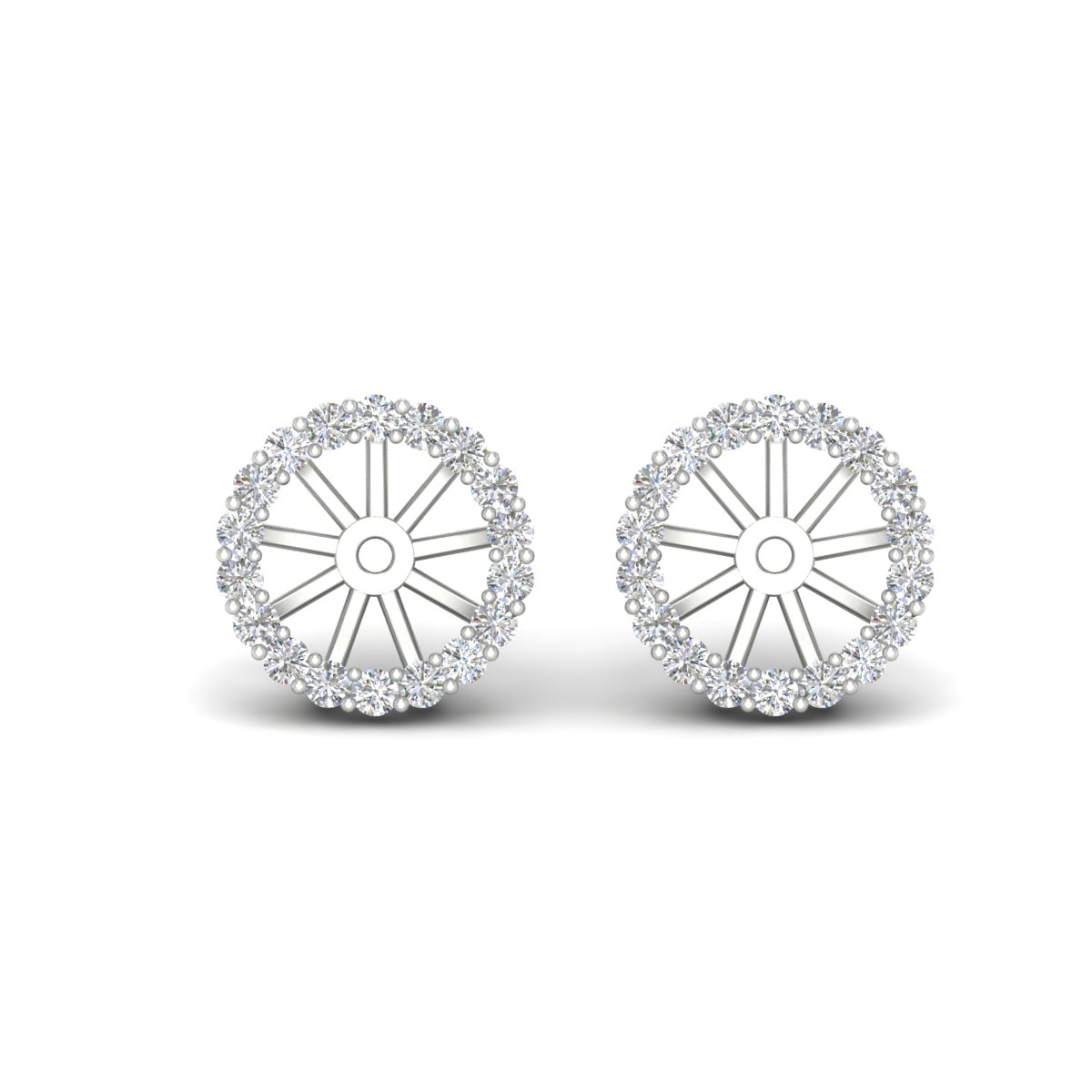 Removable Halo Diamond Jacket For 4 Carat Studs with 14K White Gold White Diamond