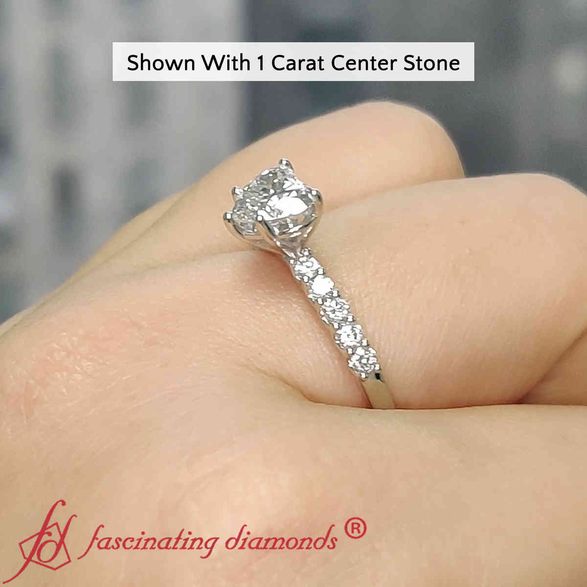 Classic Heart Shaped Lab Diamond Engagement Ring with 14K White Gold White Diamond