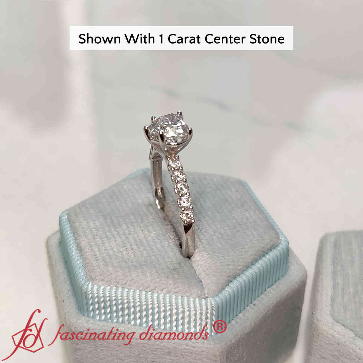 Classic Heart Shaped Lab Diamond Engagement Ring with 14K White Gold White Diamond