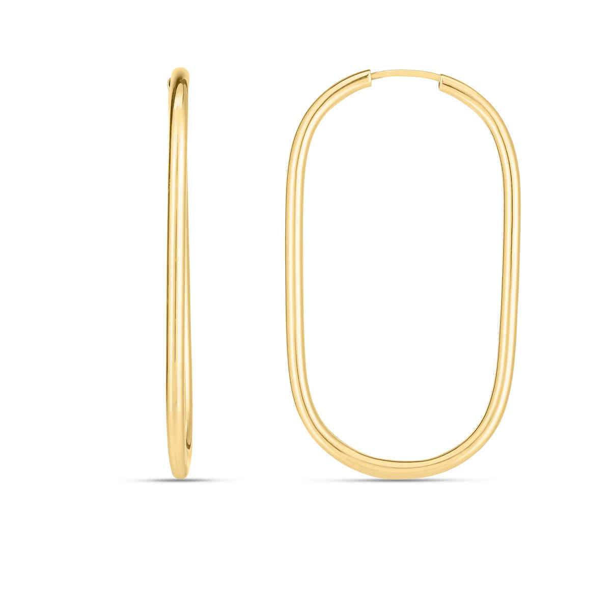 1.5 mm Endless Large Paperclip Hoop Earrings with 14K Yellow Gold undefined