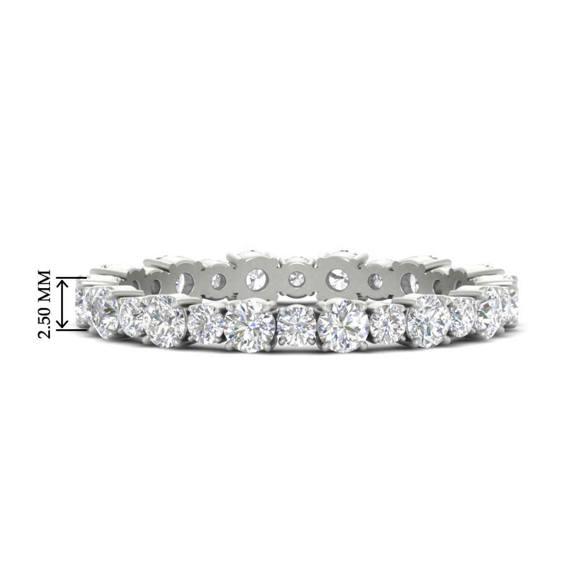 0.85 Carat Alternating Size Round Diamond Eternity Ring with 14K White Gold White Diamond