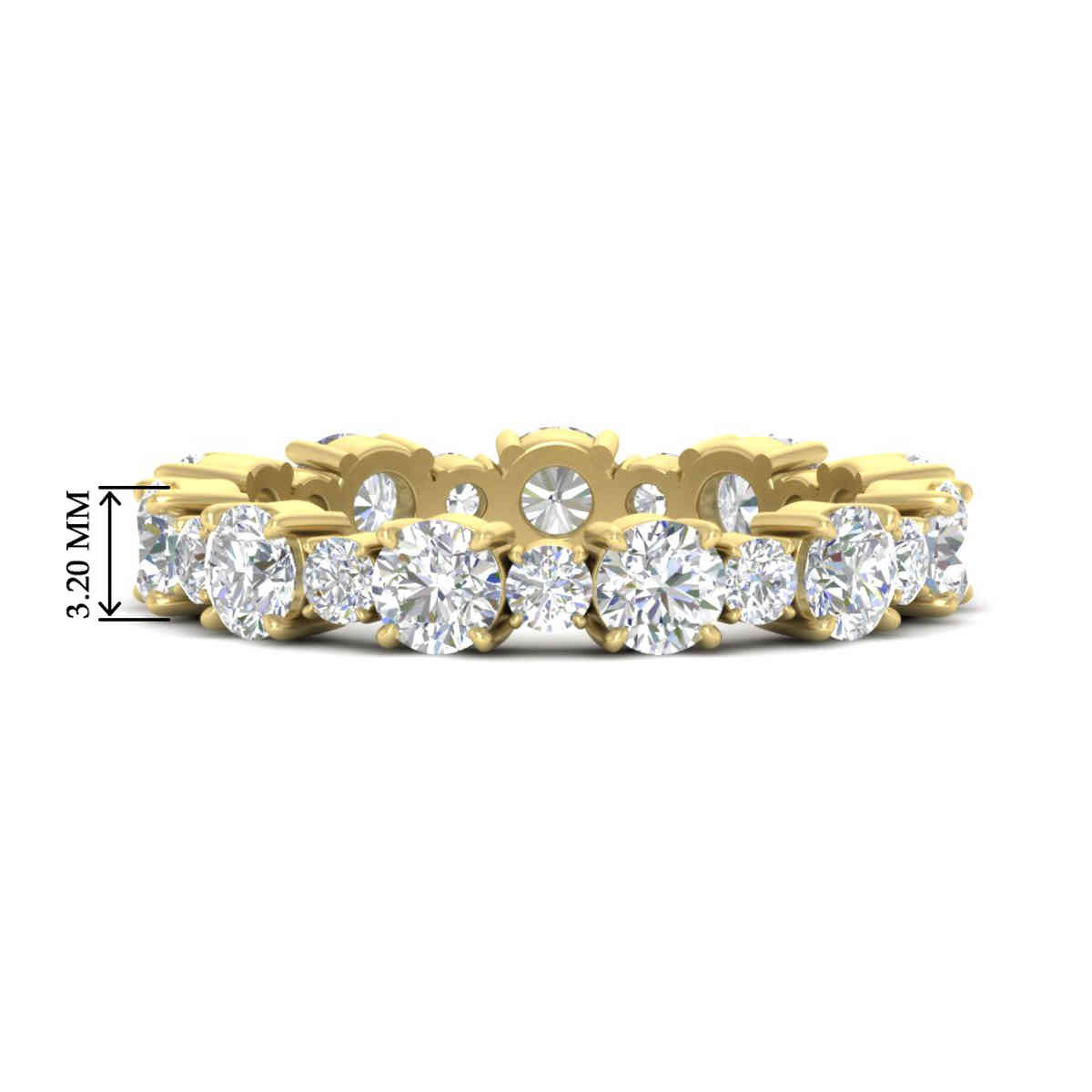 1.50 Ct. Asymmetrical Diamond Eternity Band with 14K Yellow Gold White Diamond