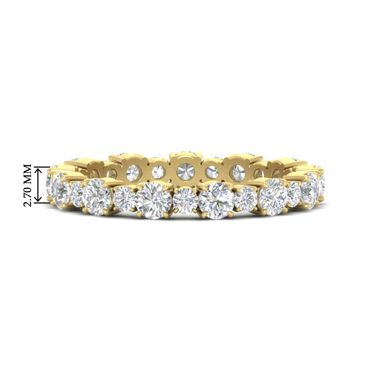 1 Carat Round Graduated Diamond Eternity Band with 14K Yellow Gold White Diamond