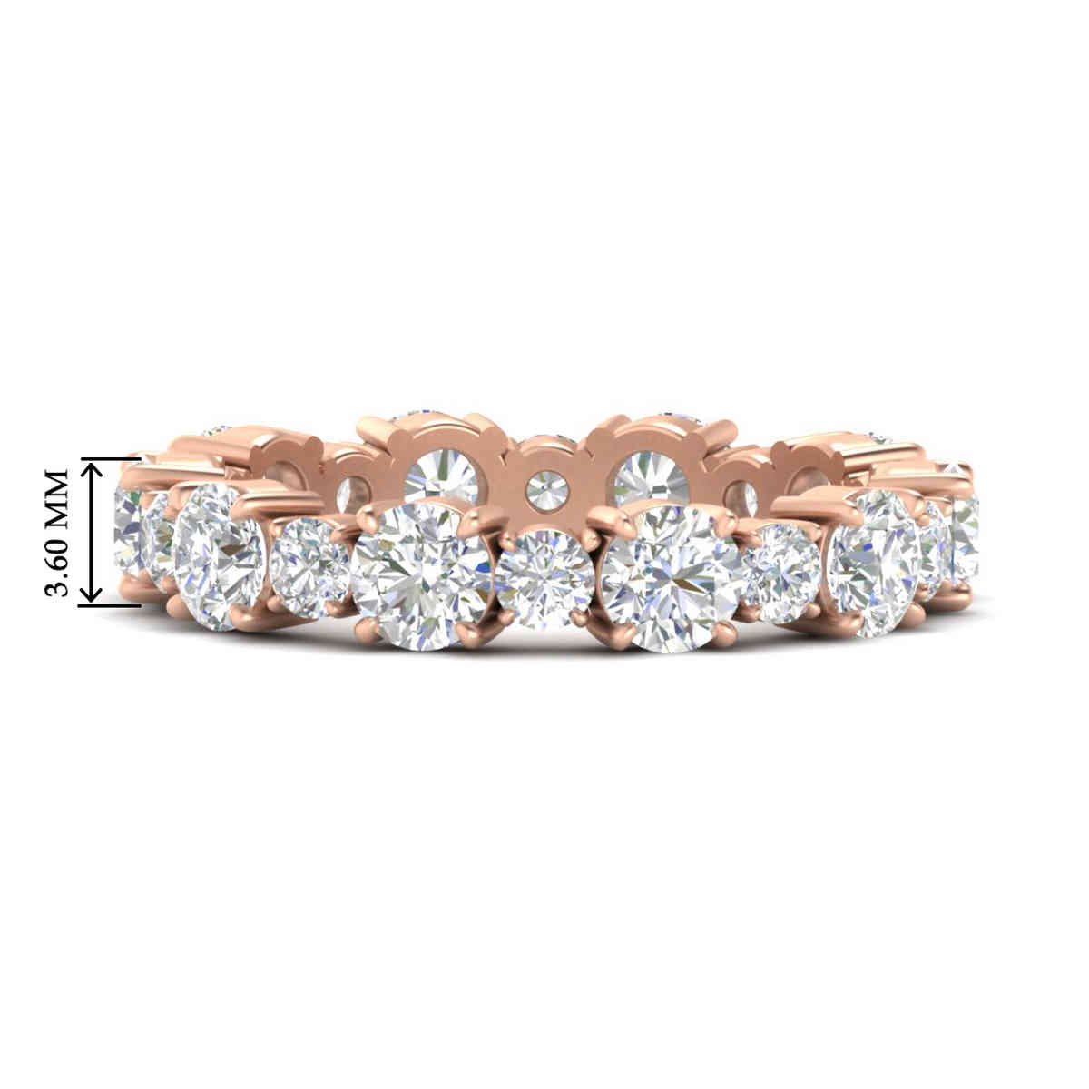 2 Carat Women Round Diamond Eternity Band with 14K Rose Gold White Diamond