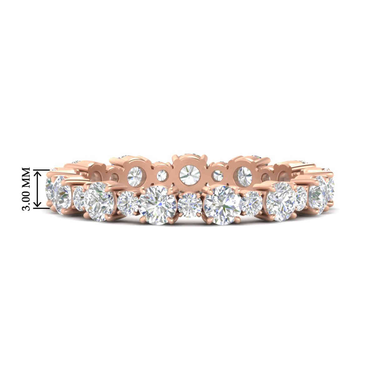 Classy Eternity Design 1.30 Ct Round Diamond Band with 14K Rose Gold White Diamond