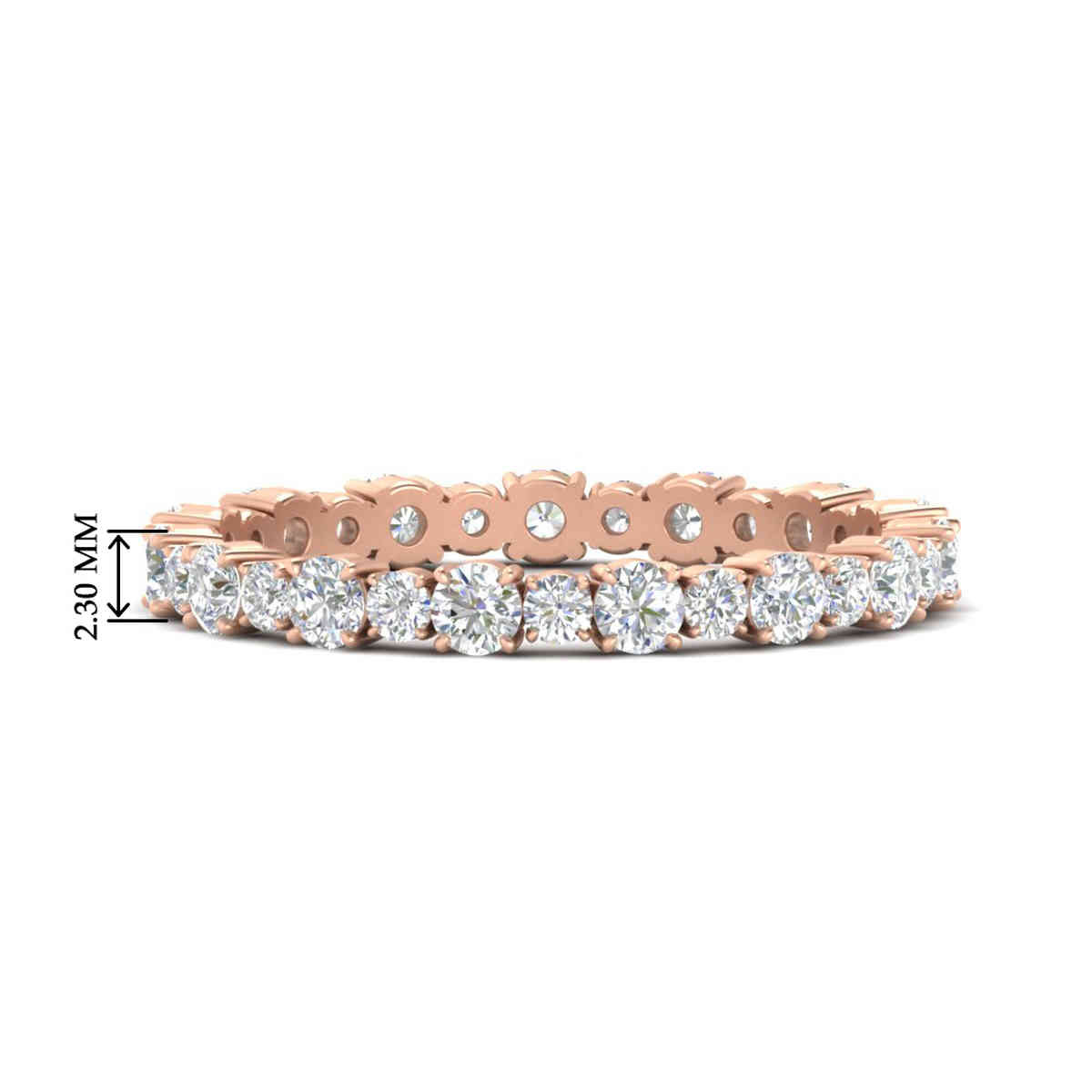 Eternity Ring with Round Cut Diamonds with 14K Rose Gold White Diamond
