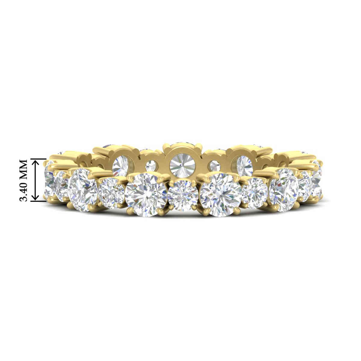 The Round Diamond 1.75 Carat Eternity Band with 14K Yellow Gold White Diamond