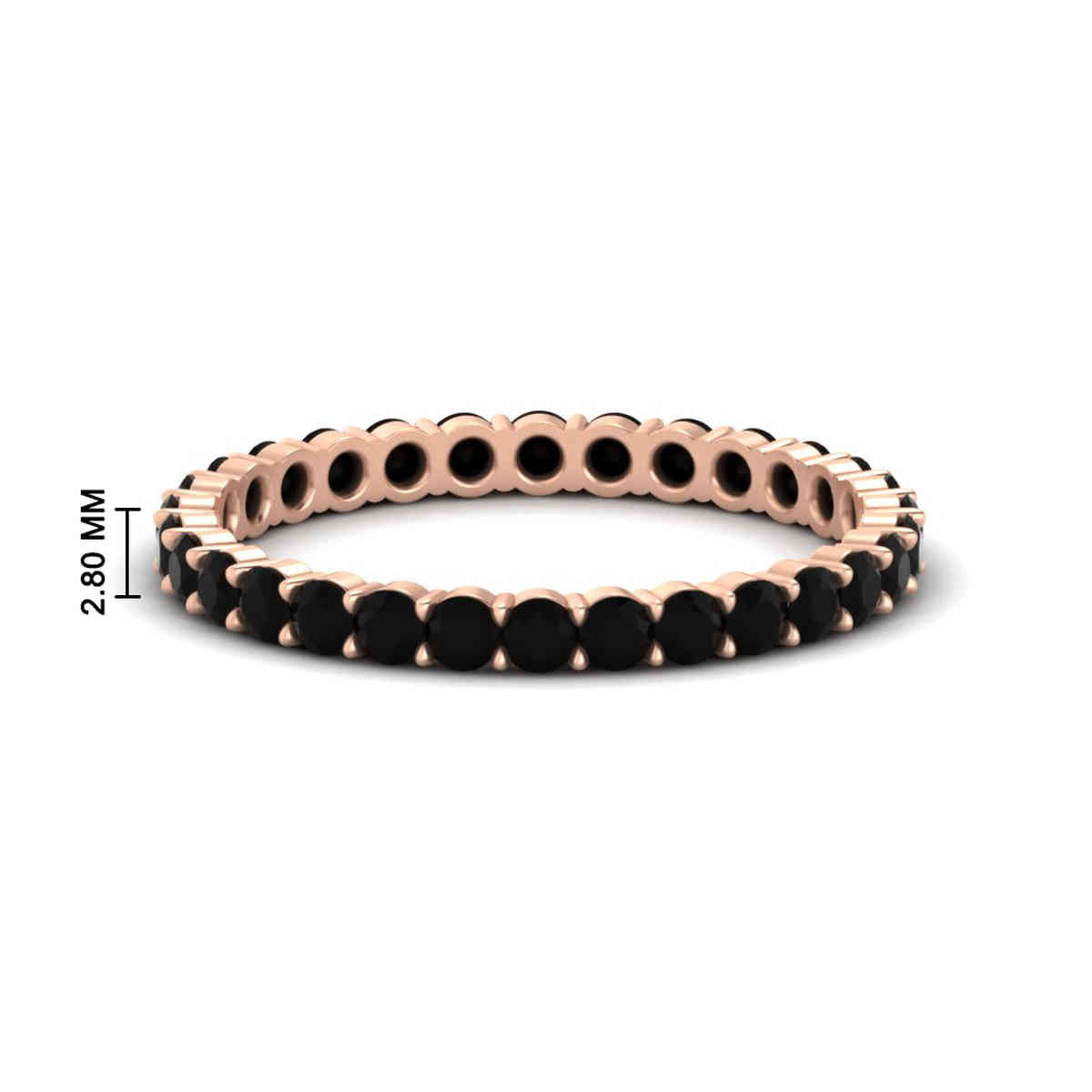 1 Carat Classic Round Eternity Band with 14K Rose Gold Black Diamond