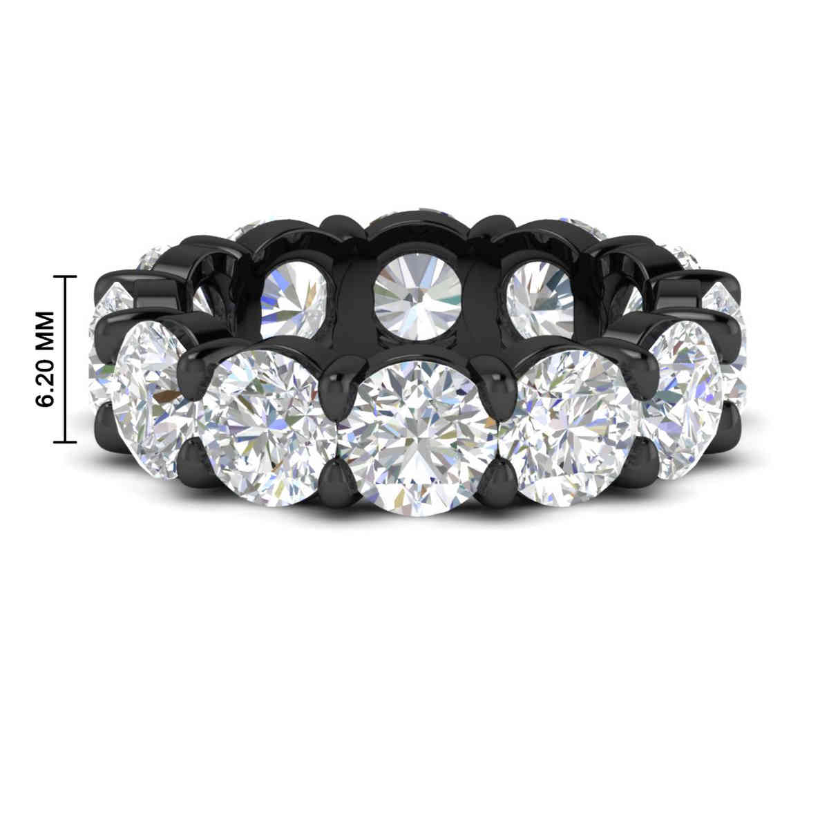 10 Carat Round Diamond Black Eternity Band with 14K Black Gold White Diamond