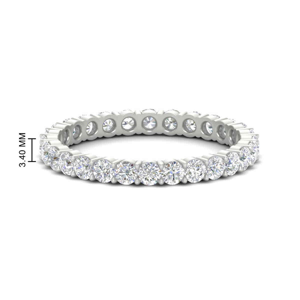 2 Carat Round Diamond And Gemstone Eternity Band with 14K White Gold White Diamond