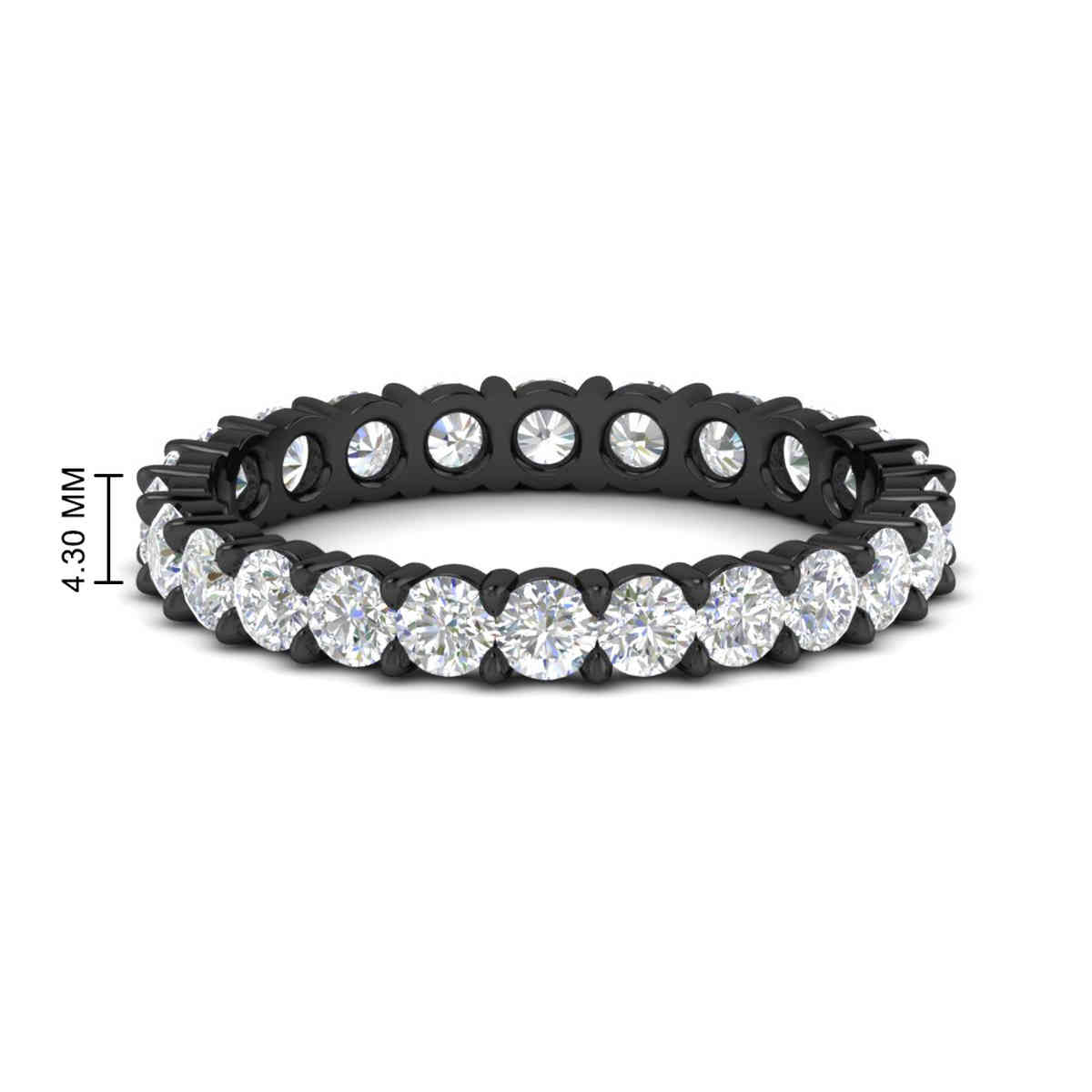 4 Carat Diamond Black Band Ring Eternity with 14K Black Gold White Diamond