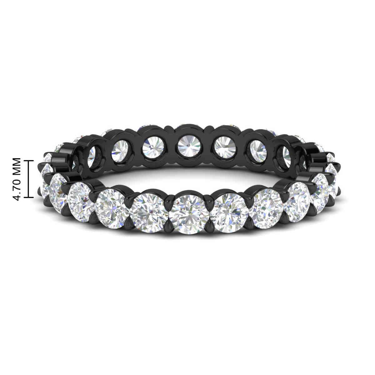 Anniversary Ring 5 Carat Eternity Black Band with 14K Black Gold White Diamond