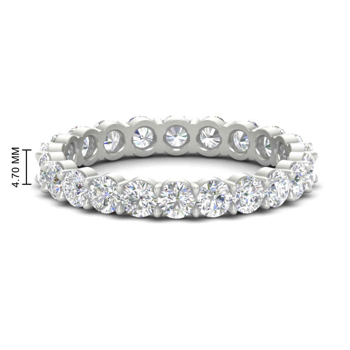 Anniversary Ring 5 Carat Eternity Band with 14K White Gold White Diamond