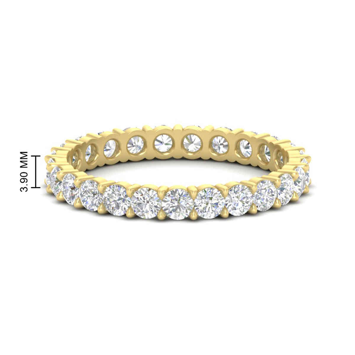 Eternity Band 3 Carat Diamond Colored Stone Ring with 14K Yellow Gold White Diamond
