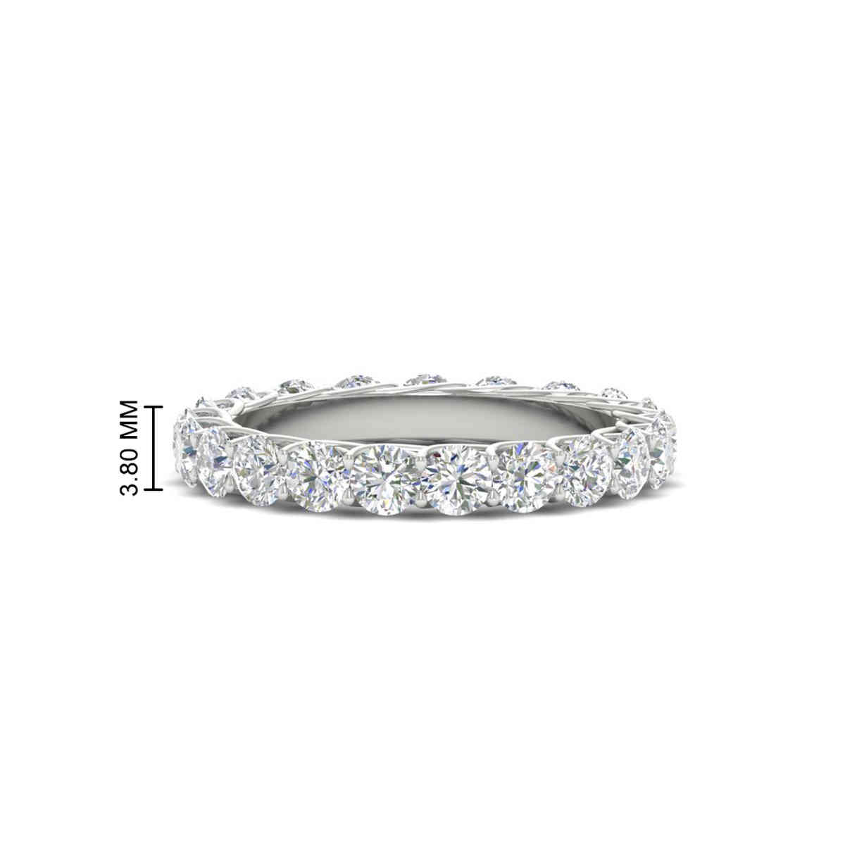 Classic 3 Carat Round Eternity Band Ring with 14K White Gold White Diamond