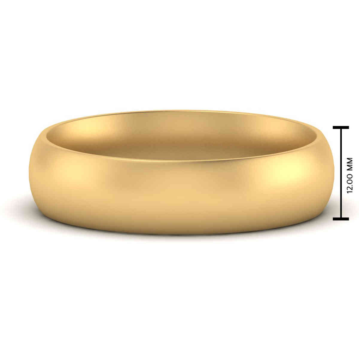 Comfort Fit Mens Band 12 mm with 14K Yellow Gold undefined