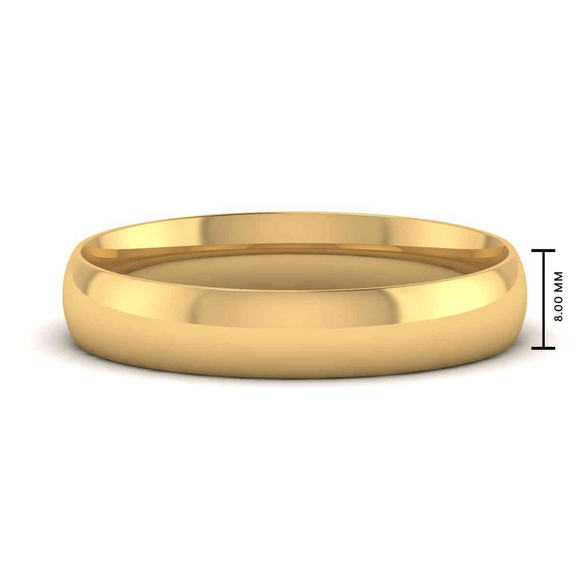 Wedding Mens Band Classic Comfort Fit 8 mm with 14K Yellow Gold undefined