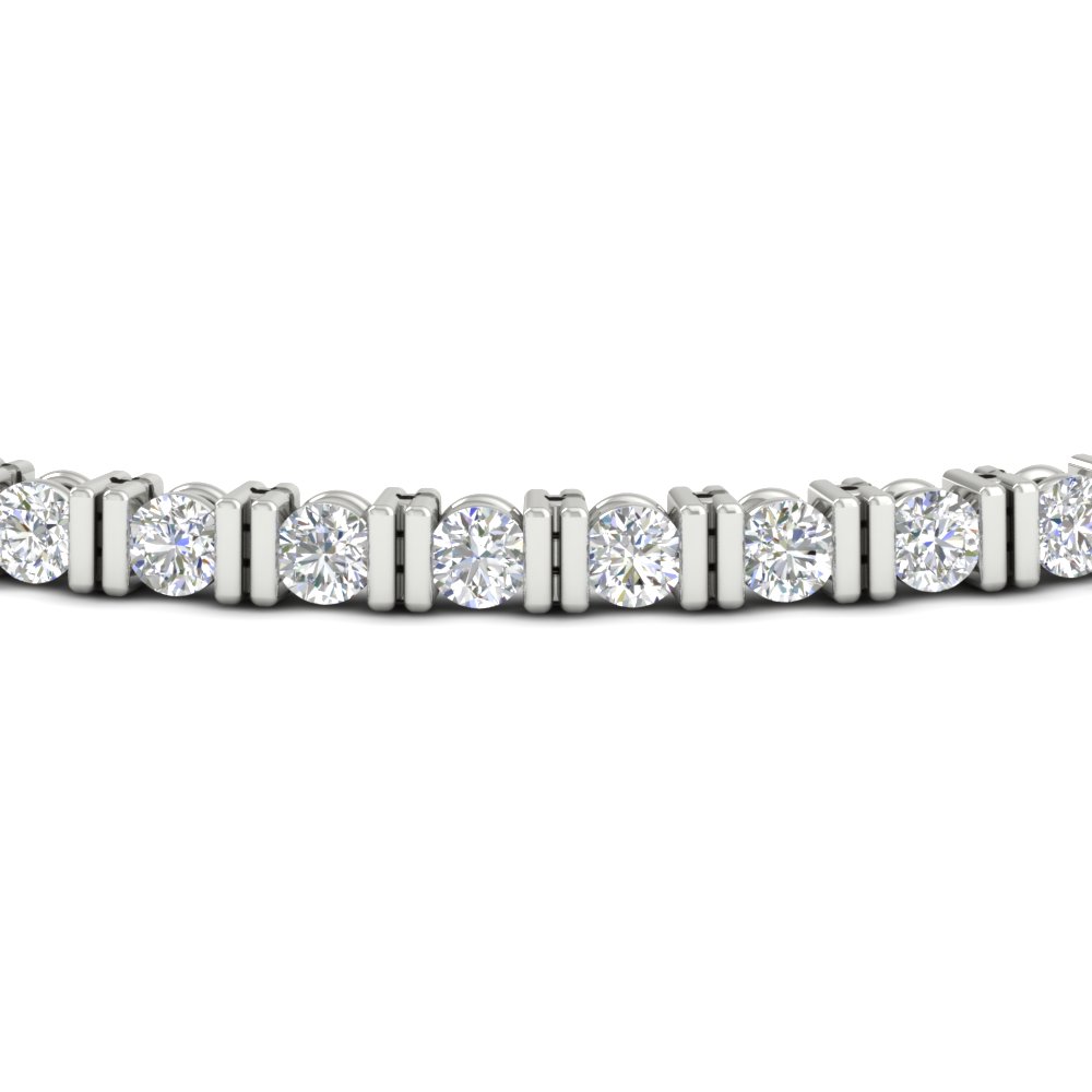 Tennis Bar Set Women's Bracelet with 14K White Gold White Diamond