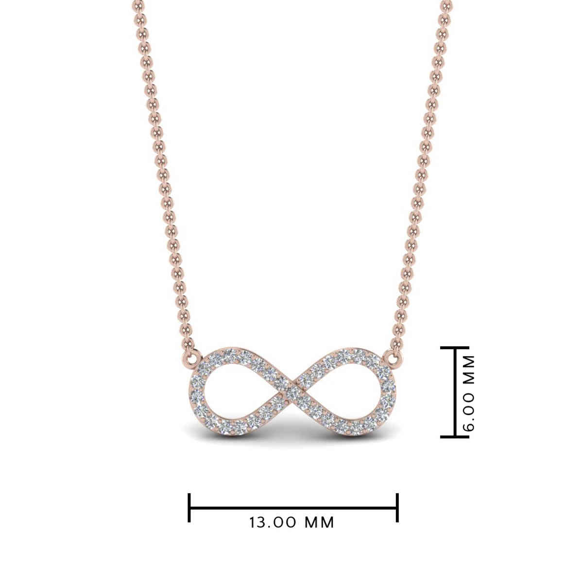 Delicate Infinity Necklace with 14K Rose Gold White Diamond