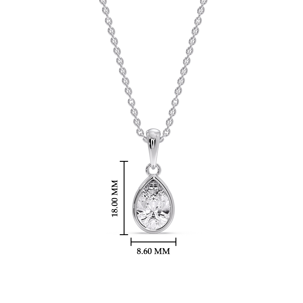Pretty Pear Diamond Pendant with 14K White Gold White Diamond