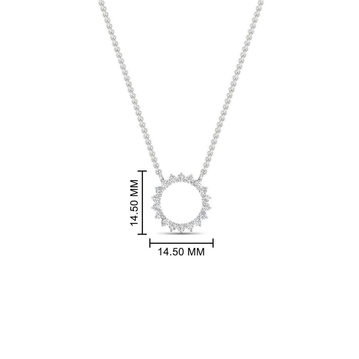 Beautiful Circle Anniversary Pendant with 14K White Gold White Diamond