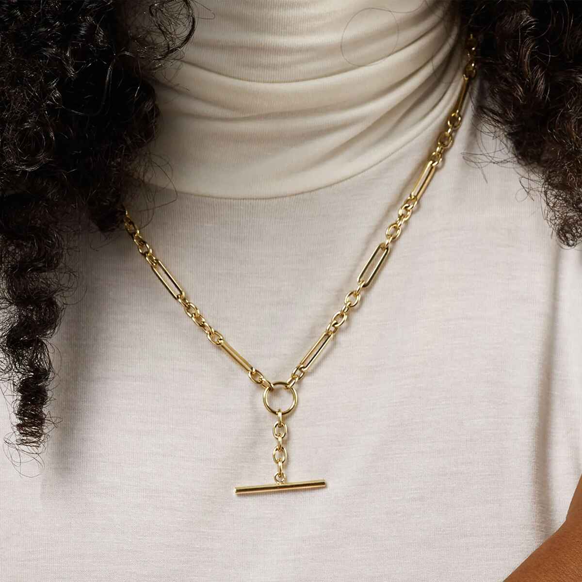Toggle Chain Link Necklace with 14K Yellow Gold undefined