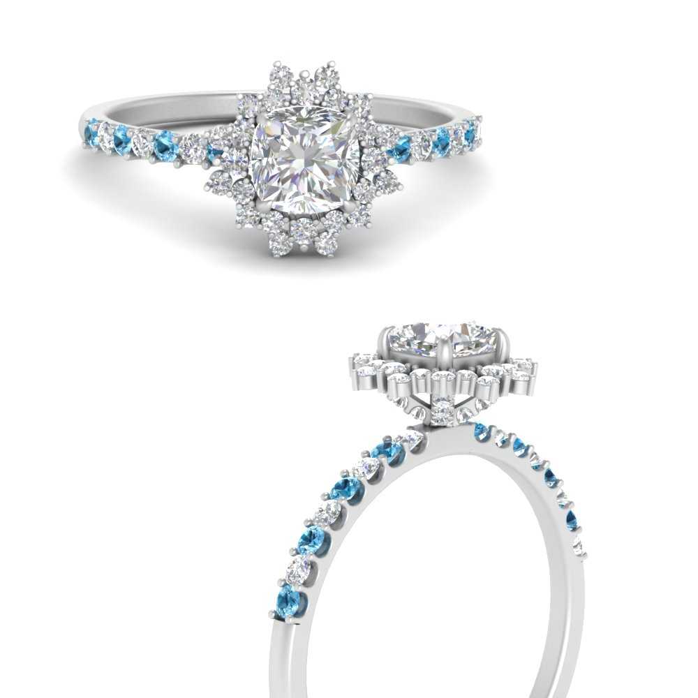 floral-art-deco-cushion-cut-diamond-engagement-ring-with-blue-topaz-in-FDENS3149CURGICBLTOANGLE3-NL-WG