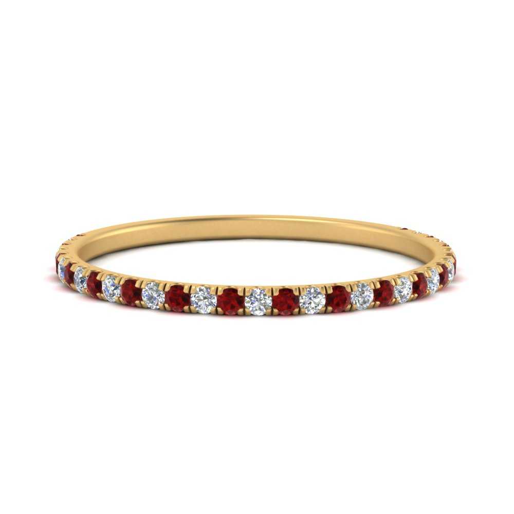 half-eternity-stackable-diamond-wedding-ring-with-ruby-in-FD67818BGRUDR-NL-YG