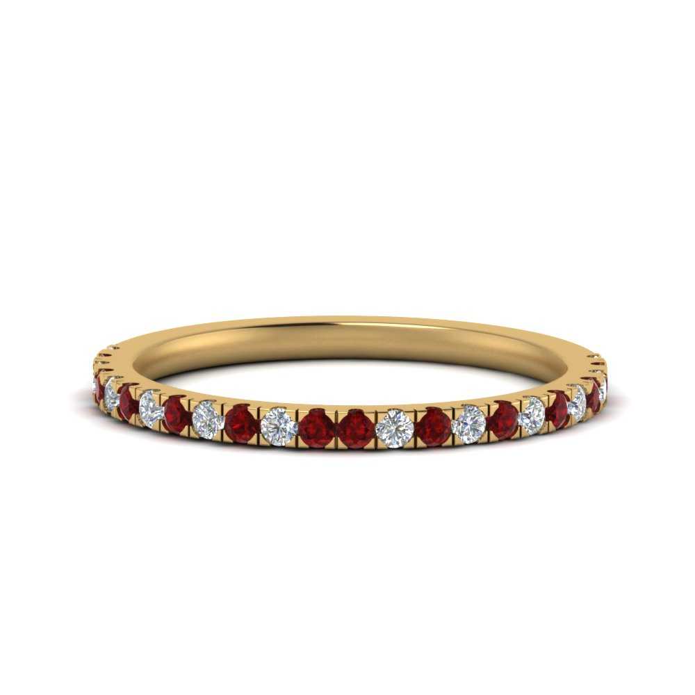 pave-diamond-straight-wedding-band-with-ruby-in-FD9128B1GRUDR-NL-YG
